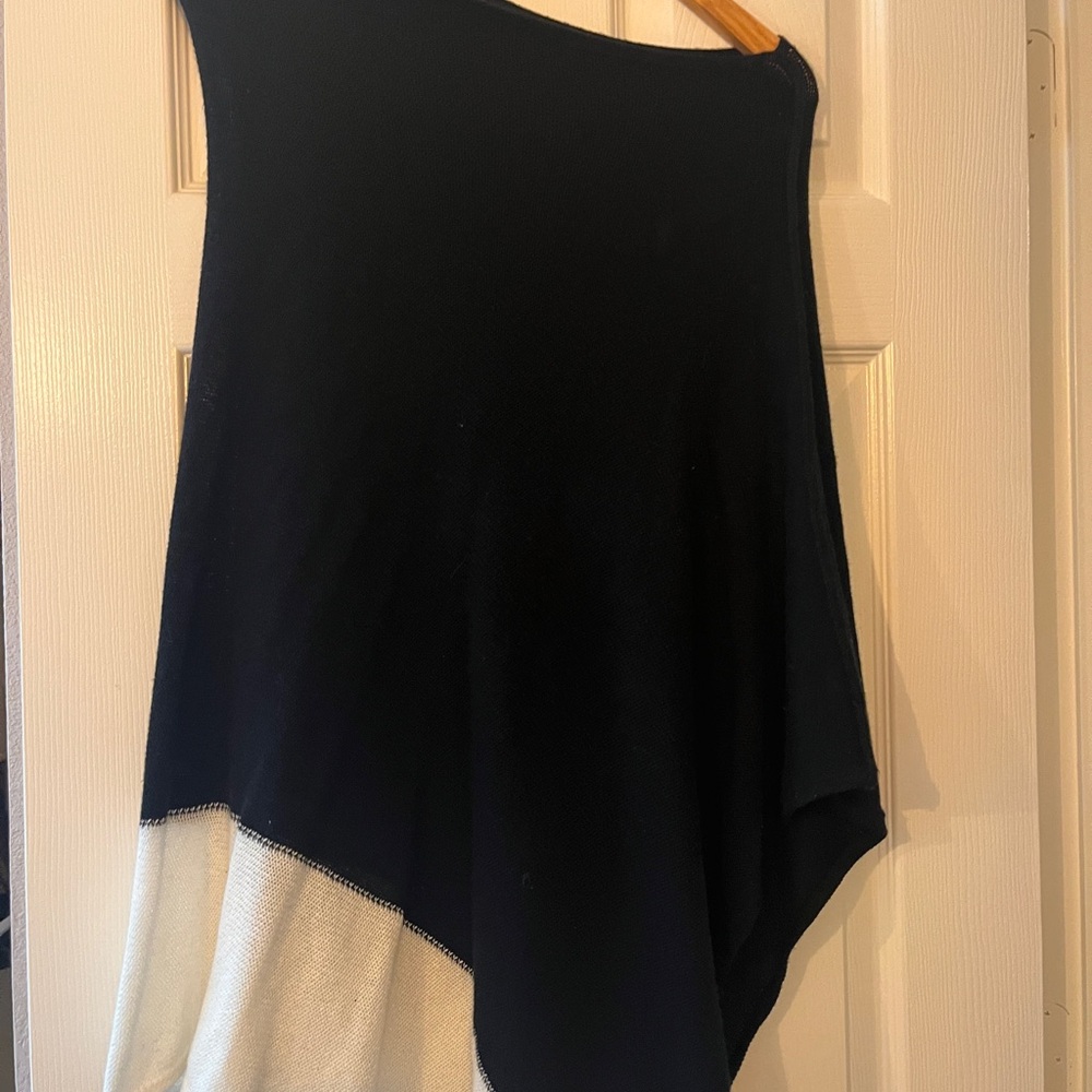 J. Crew Factory Black and White Poncho